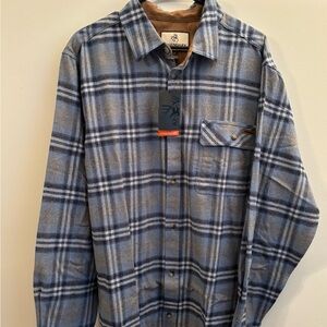 Legendary Whitetails Light Blue and Brown Plaid Shirt